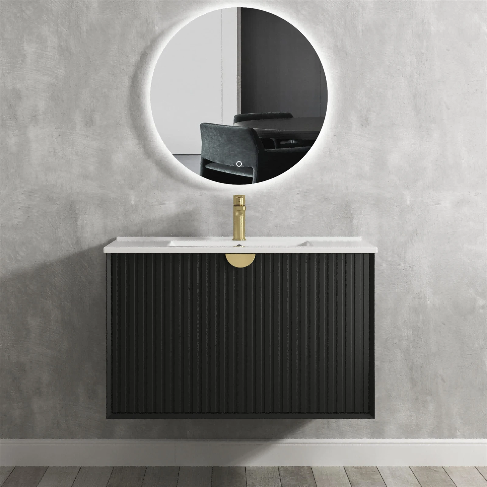 Matte Black Wall Hung Vanity Matte Black Wall Hung Vanity